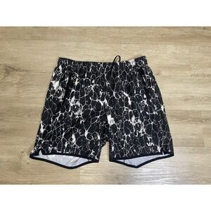RVCA VA Yogger Mens Medium Black 7" Athletic Performance Shorts Gym Training
